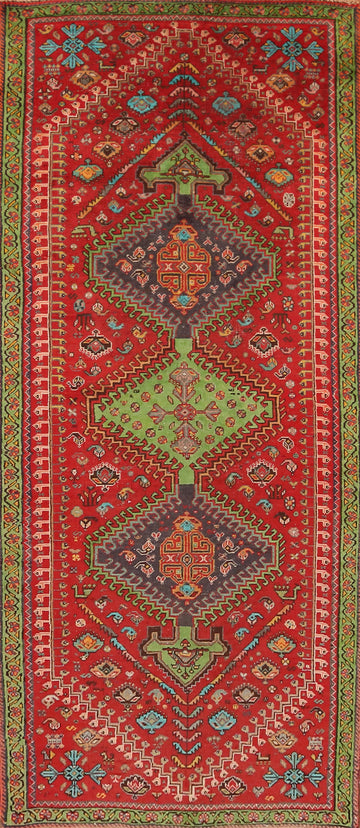 Tribal Geometric Shiraz Persian Runner Rug 3x9