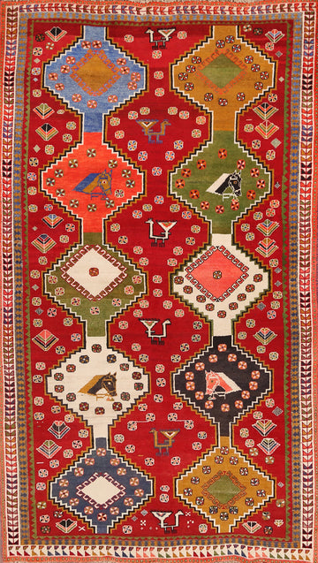 Vegetable Dye Wool Shiraz Persian Area Rug 5x8