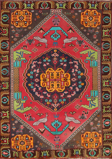 Geometric Wool Abadeh Persian Rug 4x5