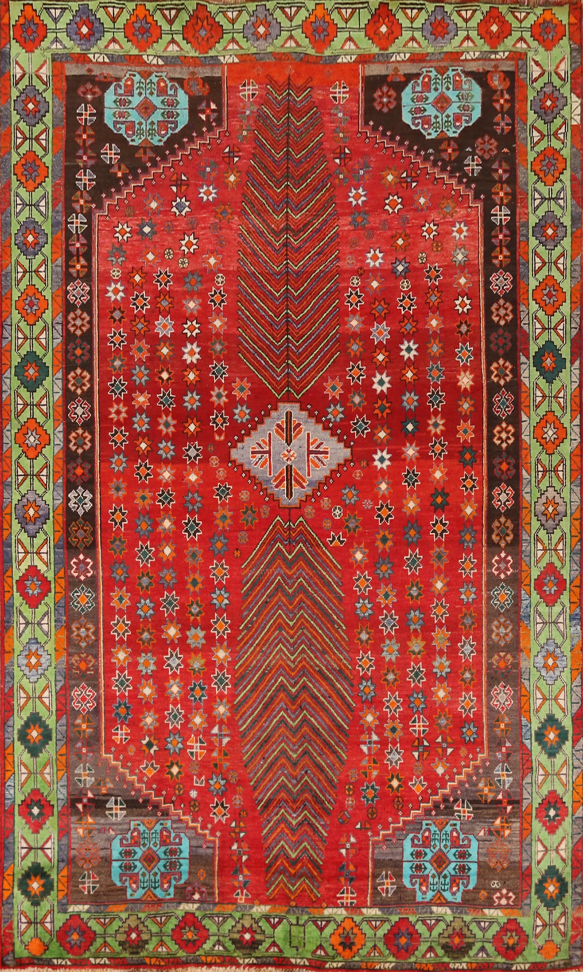 Tribal Geometric Shiraz Persian Area Rug 5x9
