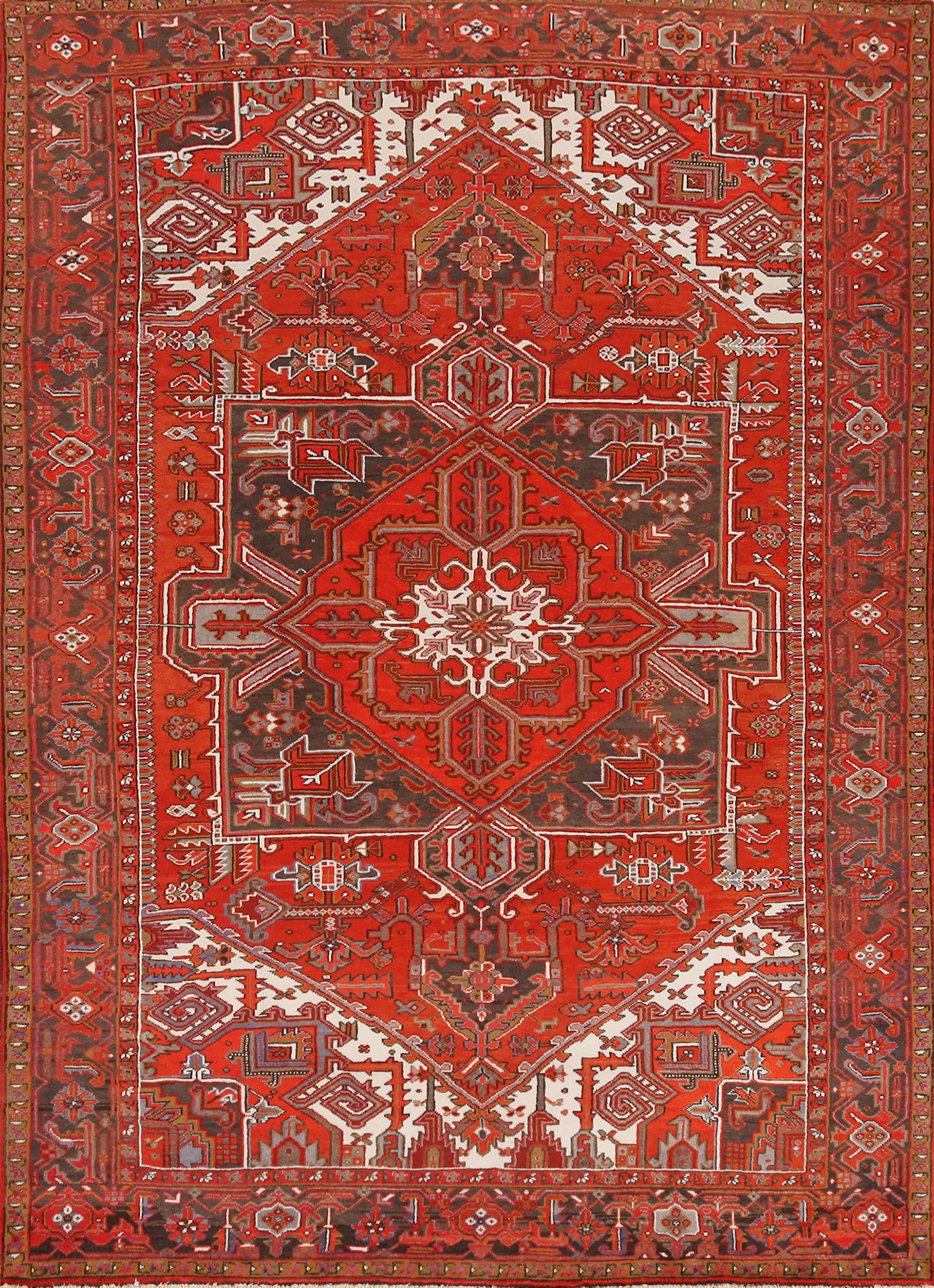 Vegetable Dye Wool Heriz Persian Area Rug 8x11