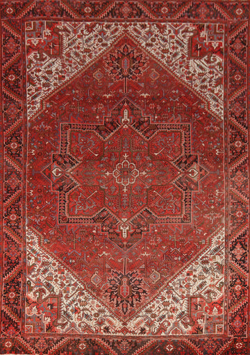 Vintage Geometric Heriz Persian Area Rug 10x13