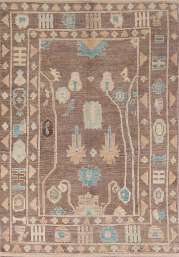 Vegetable Dye Oushak Turkish Area Rug 7x10