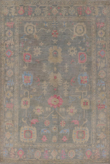 Vegetable Dye Oushak Turkish Area Rug 7x10