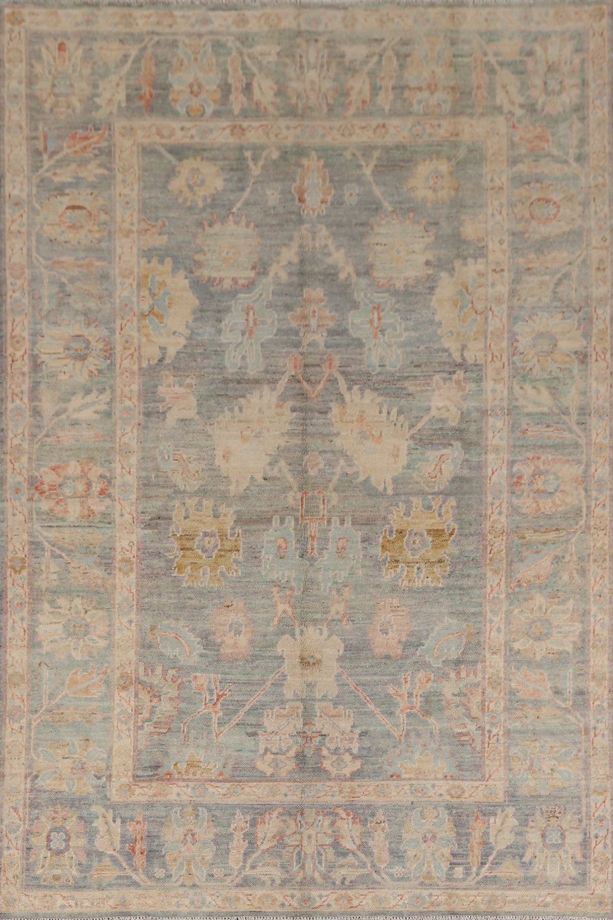 Vegetable Dye Oushak Turkish Area Rug 7x10