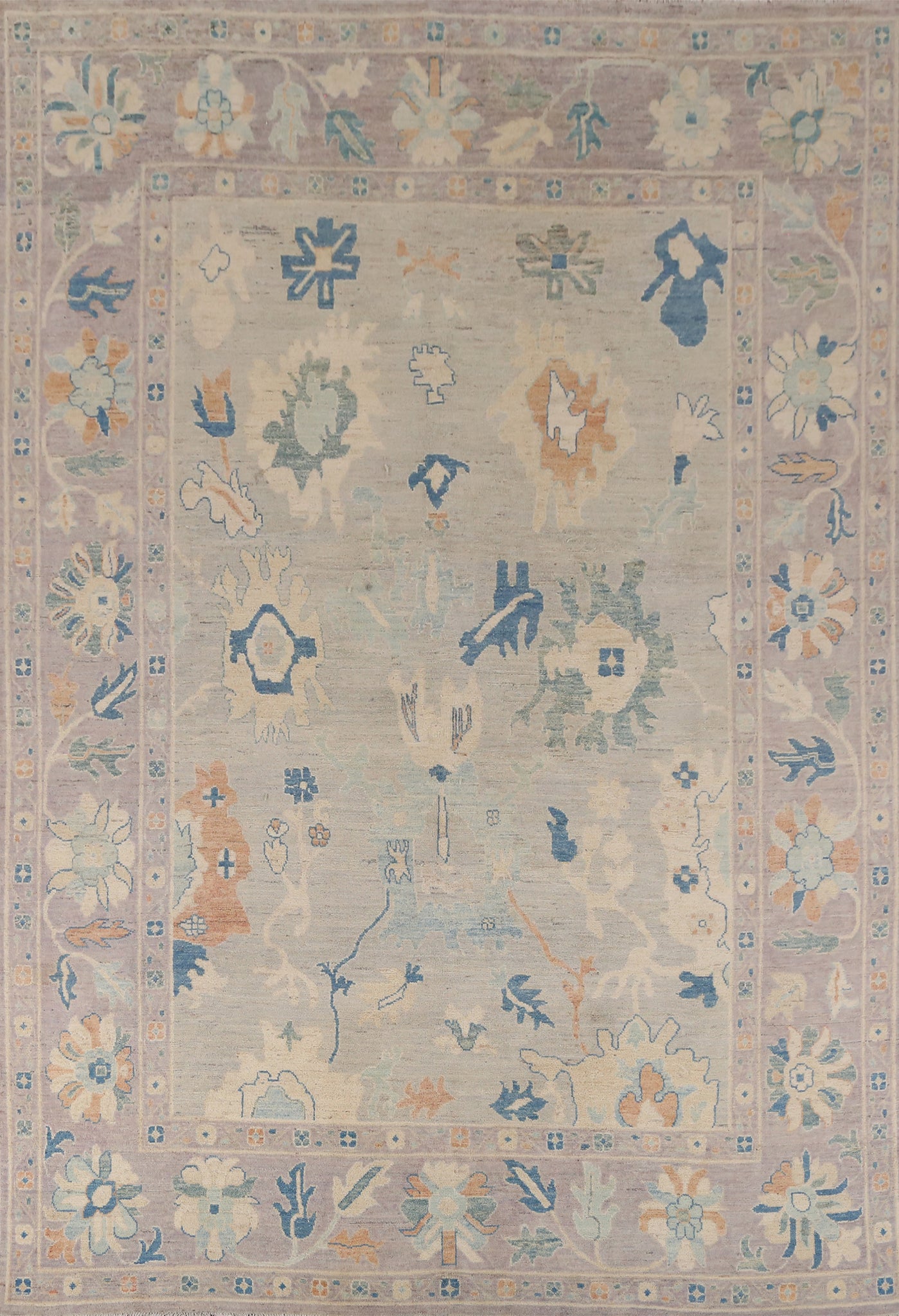 Vegetable Dye Oushak Turkish Area Rug 9x12