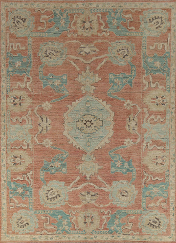 Vegetable Dye Oushak Turkish Area Rug 9x10