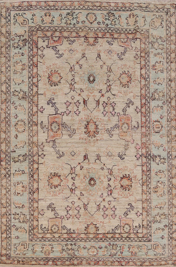 Vegetable Dye Oushak Turkish Area Rug 6x9