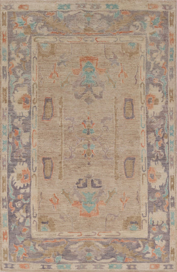 Vegetable Dye Oushak Turkish Area Rug 6x9