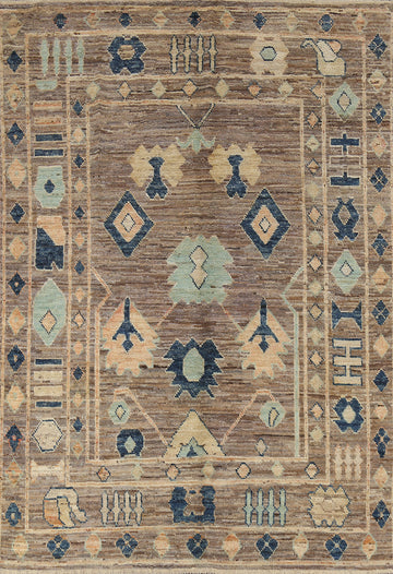 Vegetable Dye Oushak Turkish Area Rug 6x8