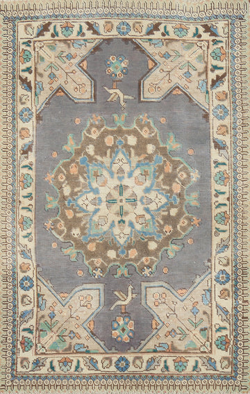 Geometric Wool Tabriz Persian Rug 3x4