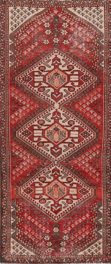 Handmade Wool Bakhtiari Persian Runner Rug 3x10