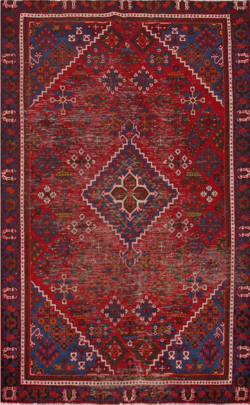 Wool Red Medallion Joshaghan Persian Rug 4x7