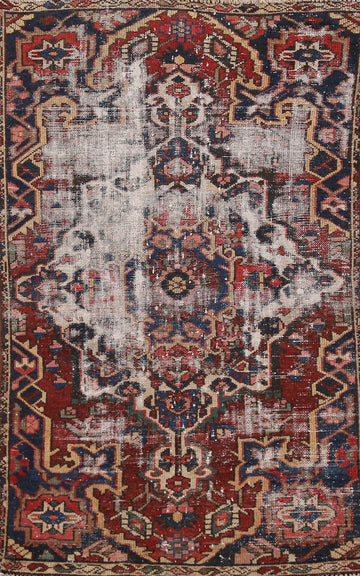 Distressed Wool Bakhtiari Persian Rug 3x6