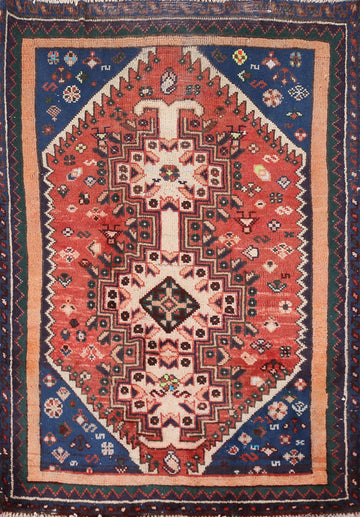 Tribal Geometric Wool Hamedan Persian Rug 3x5