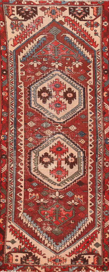 Vintage Wool Bakhtiari Persian Runner Rug 3x10