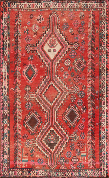 Handmade Wool Shiraz Persian Area Rug 5x8