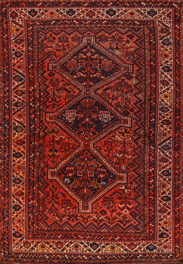 Tribal Geometric Shiraz Persian Rug 5x7