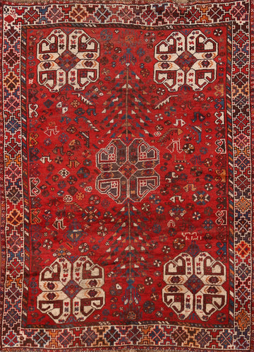 Geometric Wool Shiraz Persian Rug 4x5