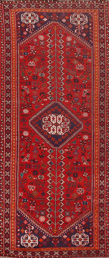 Geometric Wool Shiraz Persian Runner Rug 3x10