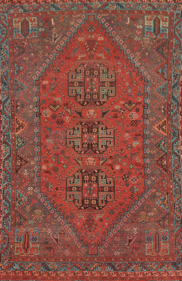 Antique Vegetable Dye Shiraz Persian Area Rug 5x8