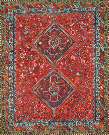 Tribal Geometric Shiraz Persian Rug 5x6