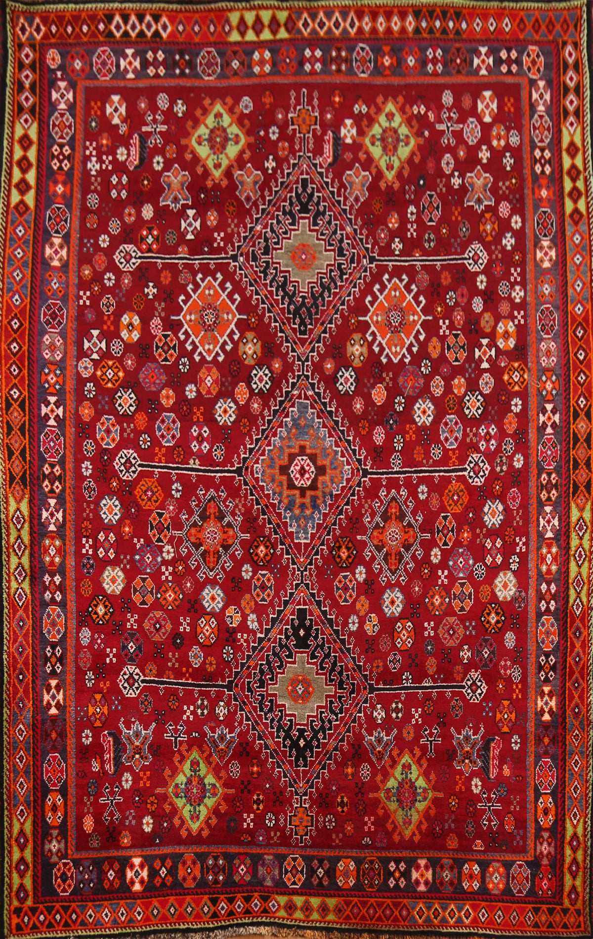 Tribal Geometric Kashkoli Persian Area Rug 5x8