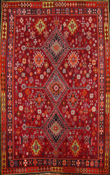 Tribal Geometric Kashkoli Persian Area Rug 5x8