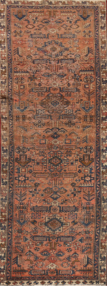 Tribal Geometric Heriz Persian Runner Rug 3x10