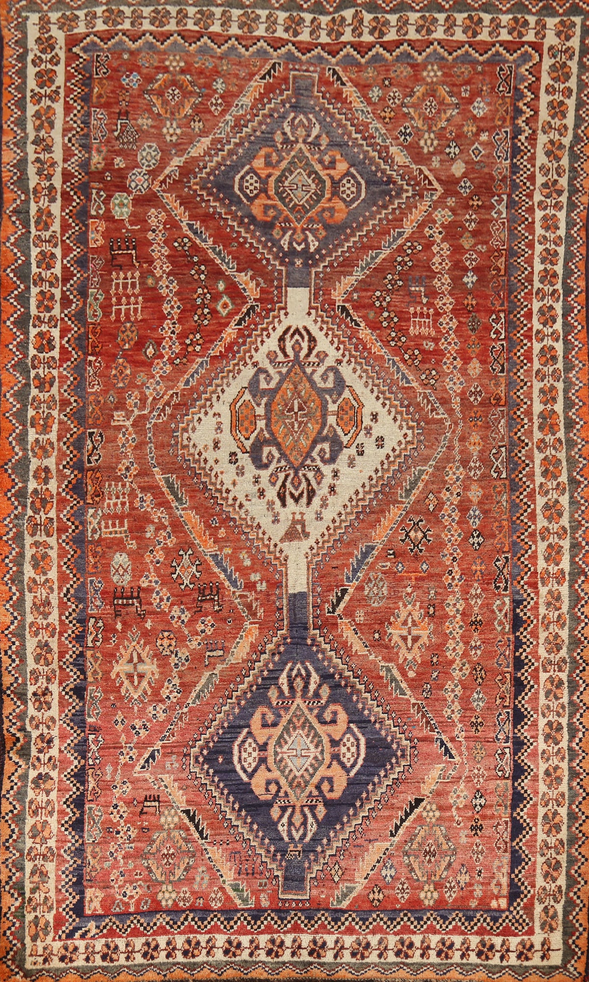 Tribal Geometric Shiraz Persian Area Rug 5x8