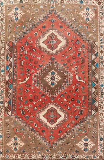 Tribal Wool Geometric Shiraz Persian Area Rug 7x10