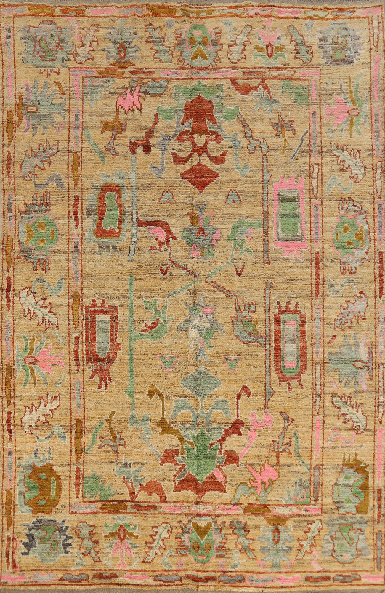 Vegetable Dye Oushak Turkish Area Rug 7x10