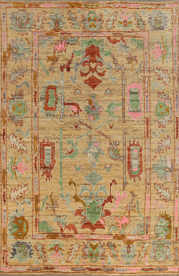 Vegetable Dye Oushak Turkish Area Rug 7x10