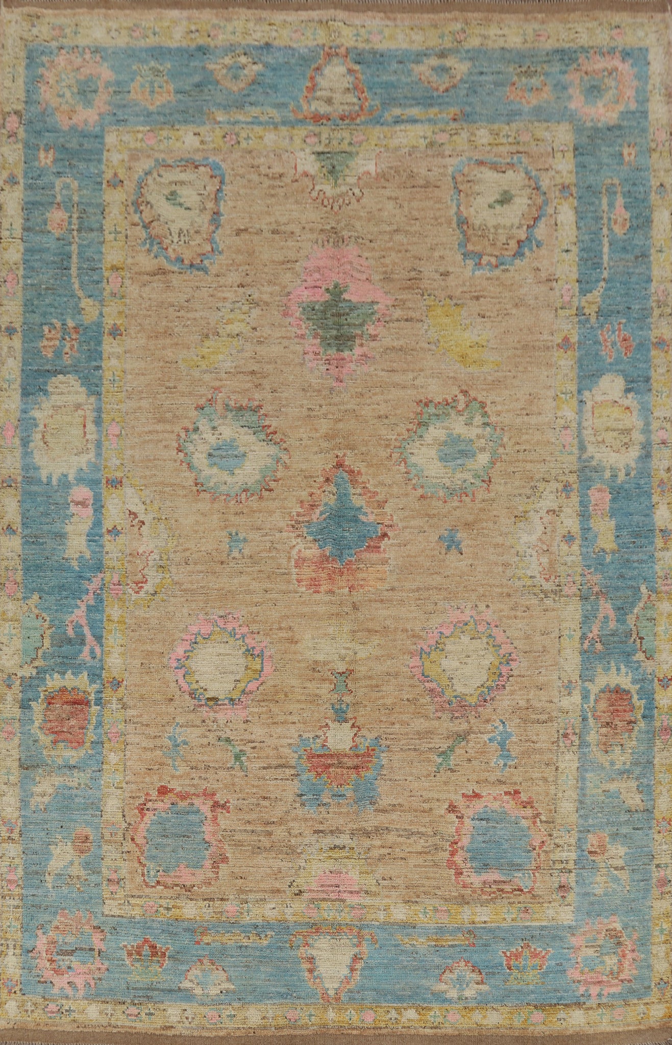 Vegetable Dye Oushak Turkish Area Rug 6x10