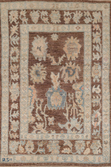 Handmade Brown Oushak Turkish Area Rug 6x10