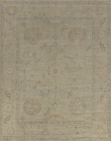 Earth Tone Wool Oushak Vegetable Dye Area Rug 8x10