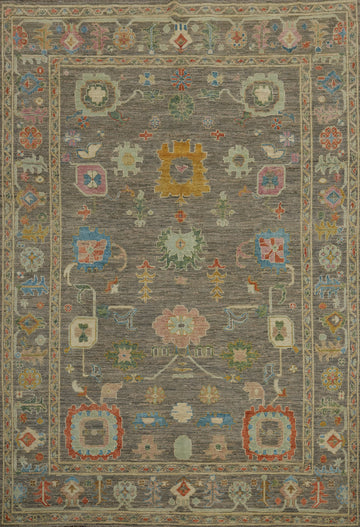 All-Over Floral Oushak Vegetable Dye Area Rug 8x11