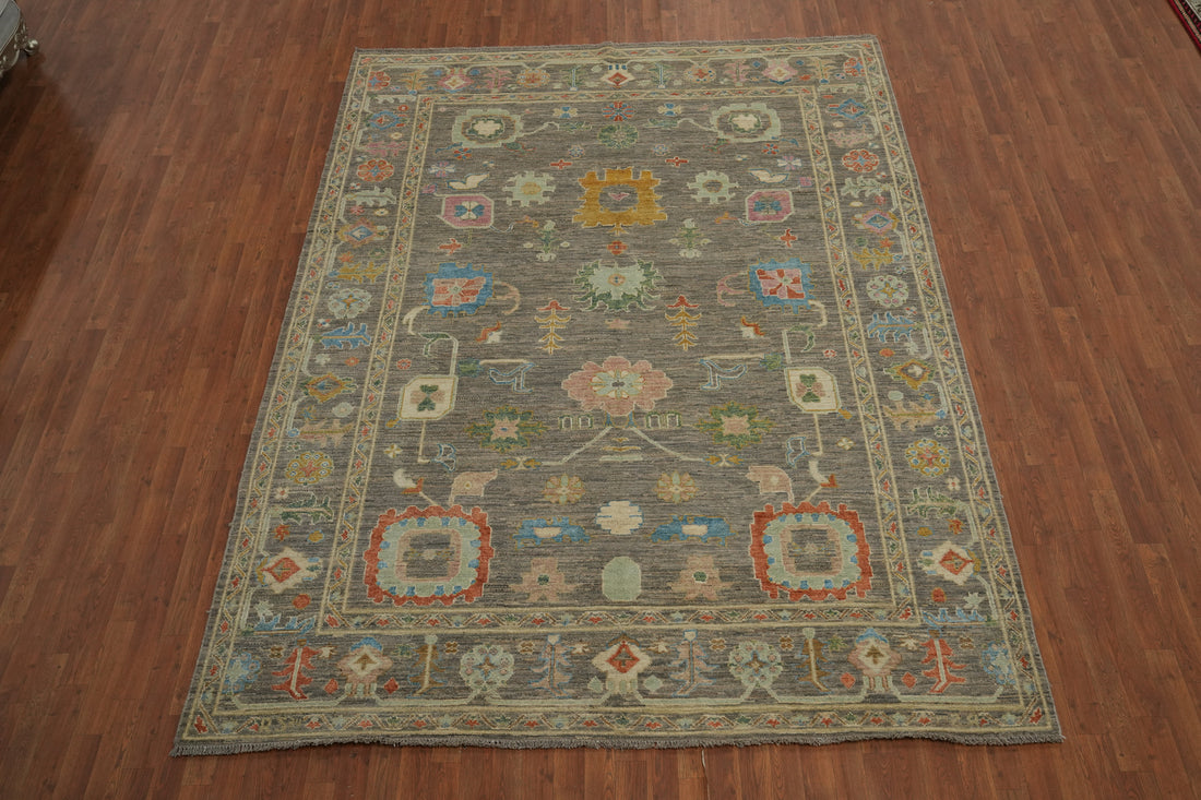 All-Over Floral Oushak Vegetable Dye Area Rug 8x11