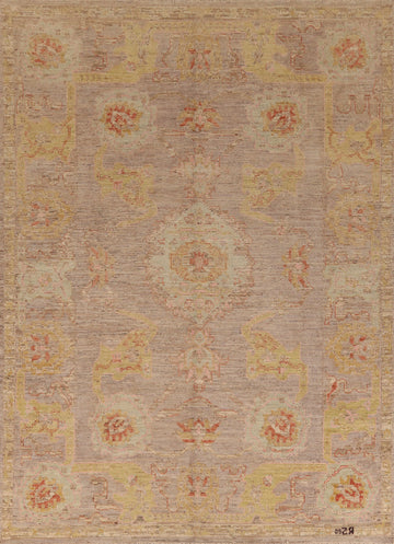Handmade Brown Oushak Turkish Area Rug 8x11