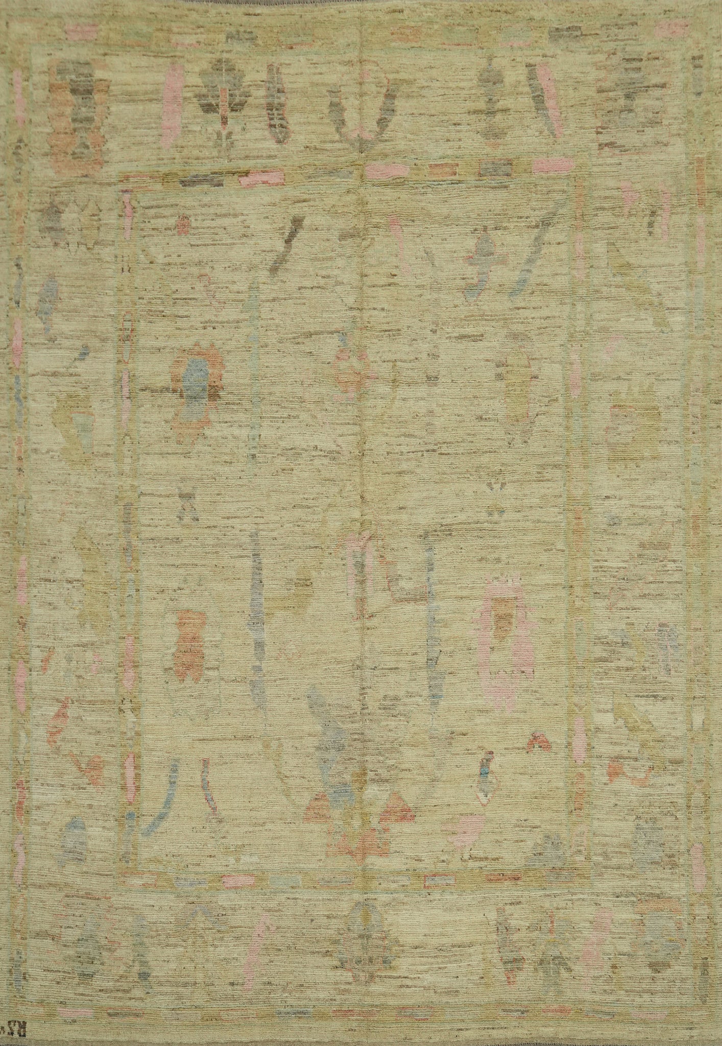 Vegetable Dye Oushak Turkish Area Rug 9x12