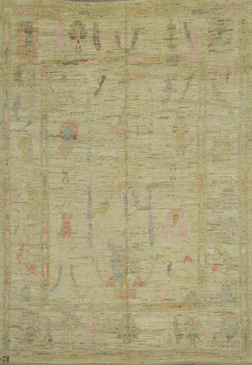 Vegetable Dye Oushak Turkish Area Rug 9x12