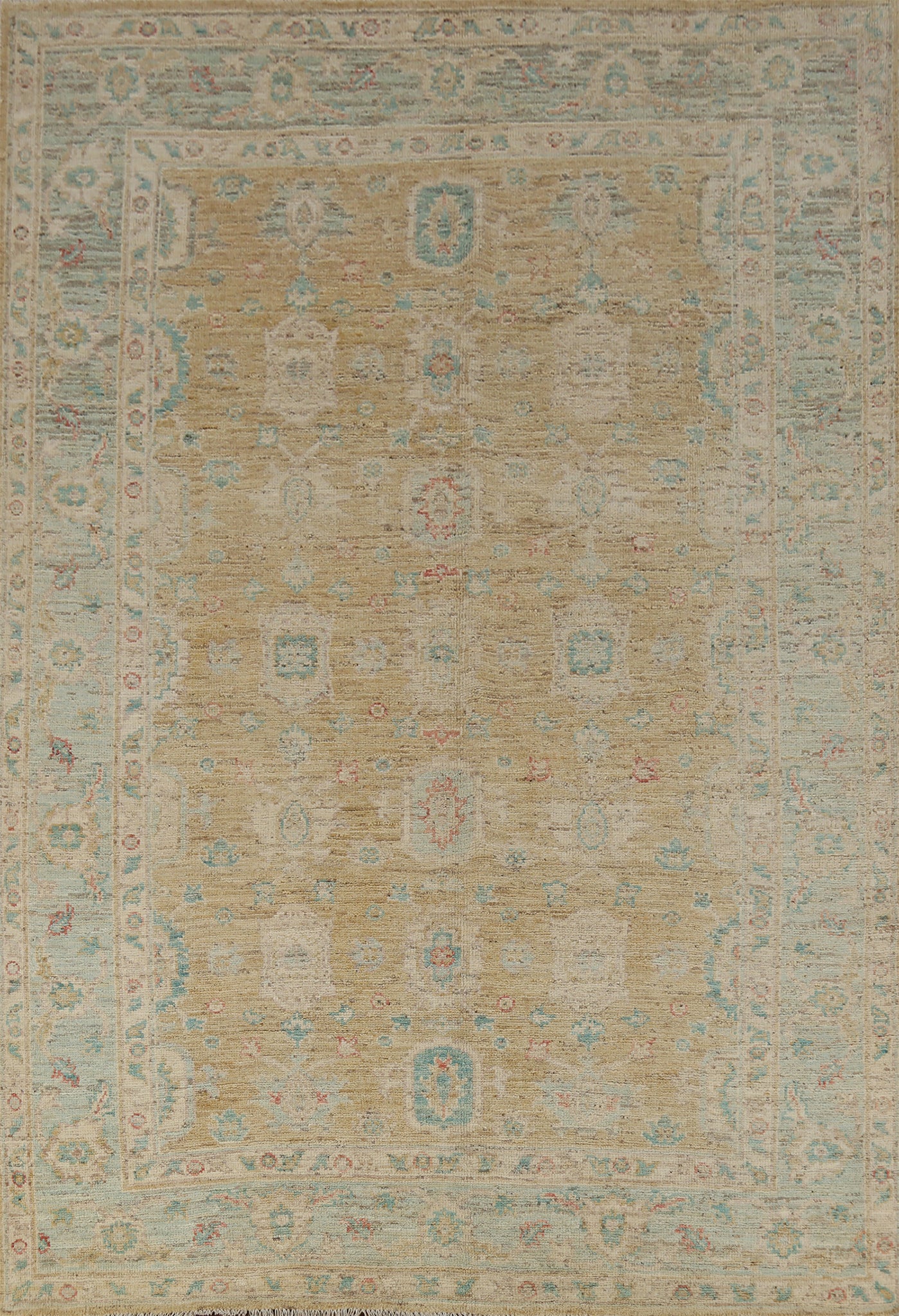 Vegetable Dye Oushak Turkish Area Rug 6x9