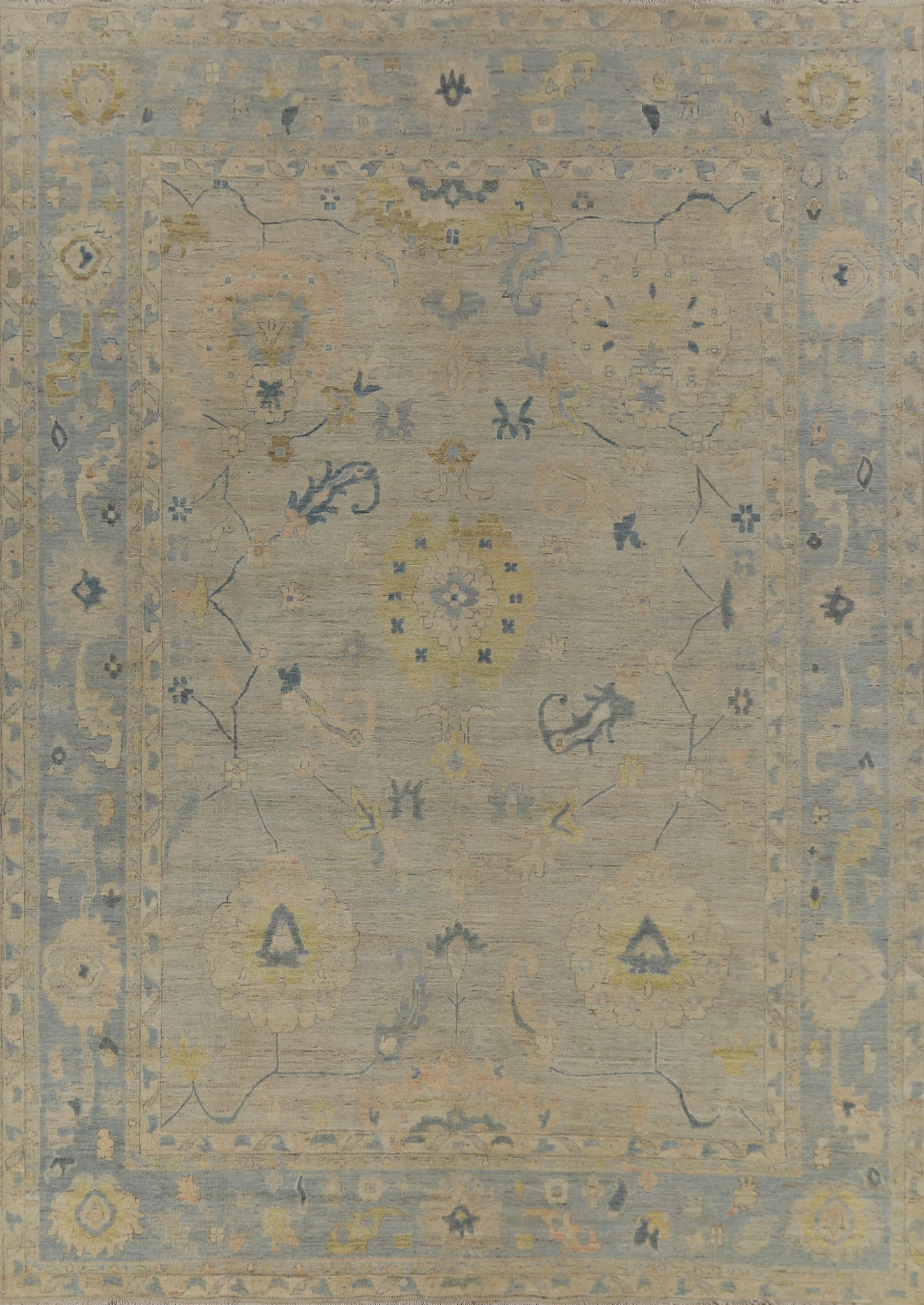 Vegetable Dye Oushak Turkish Area Rug 10x13