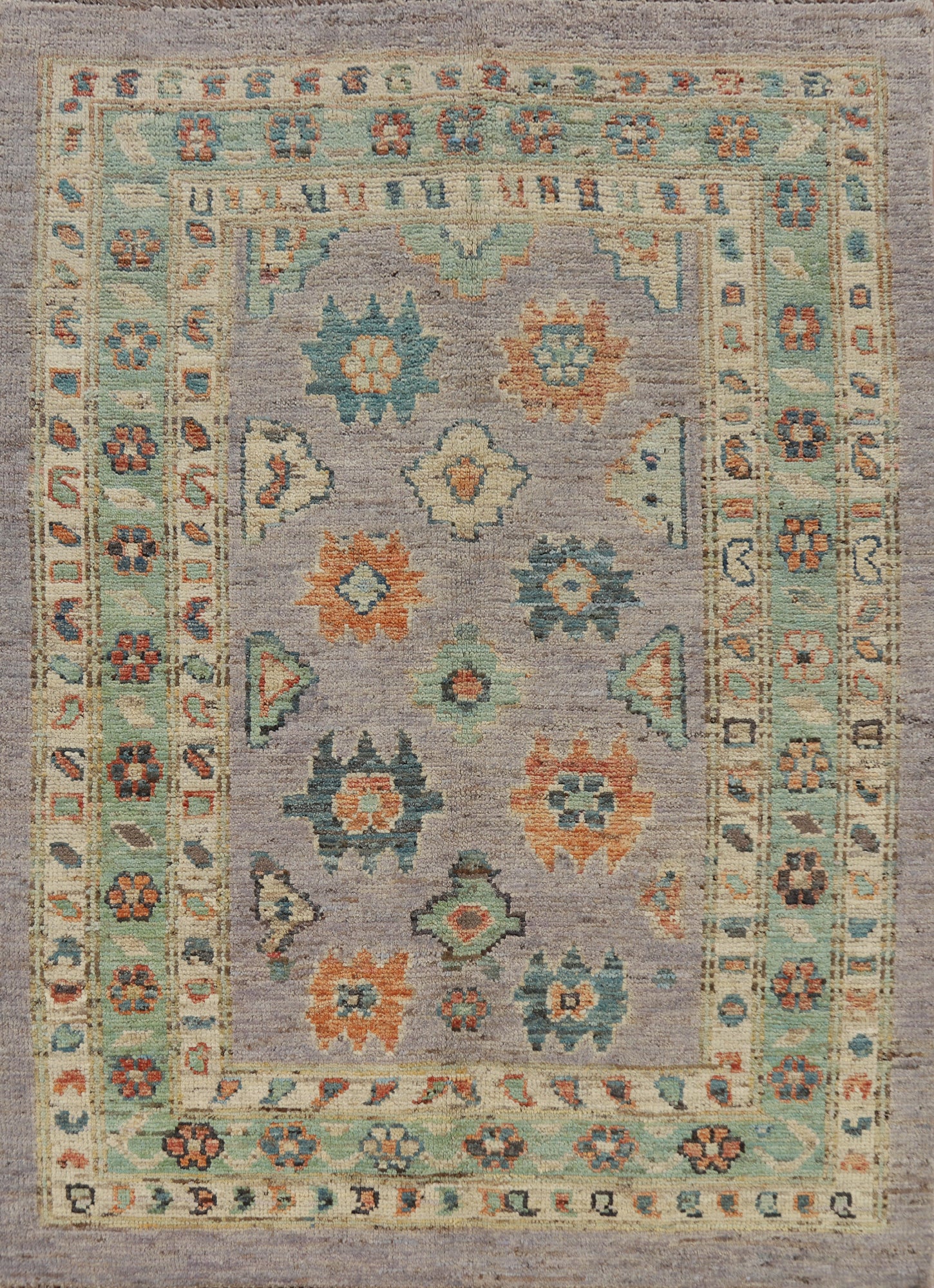 Vegetable Dye Purple Oushak Turkish Rug 5x7