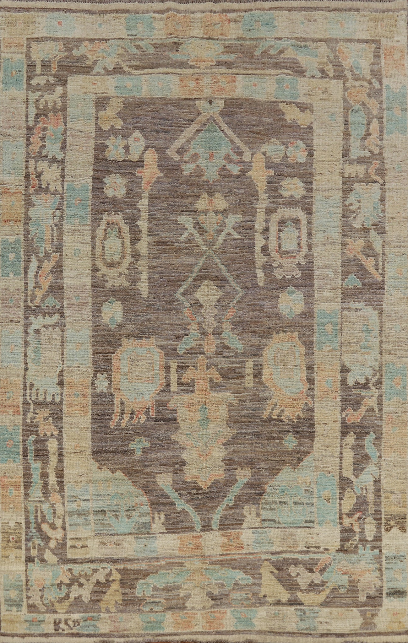 Vegetable Dye Oushak Turkish Area Rug 7x10