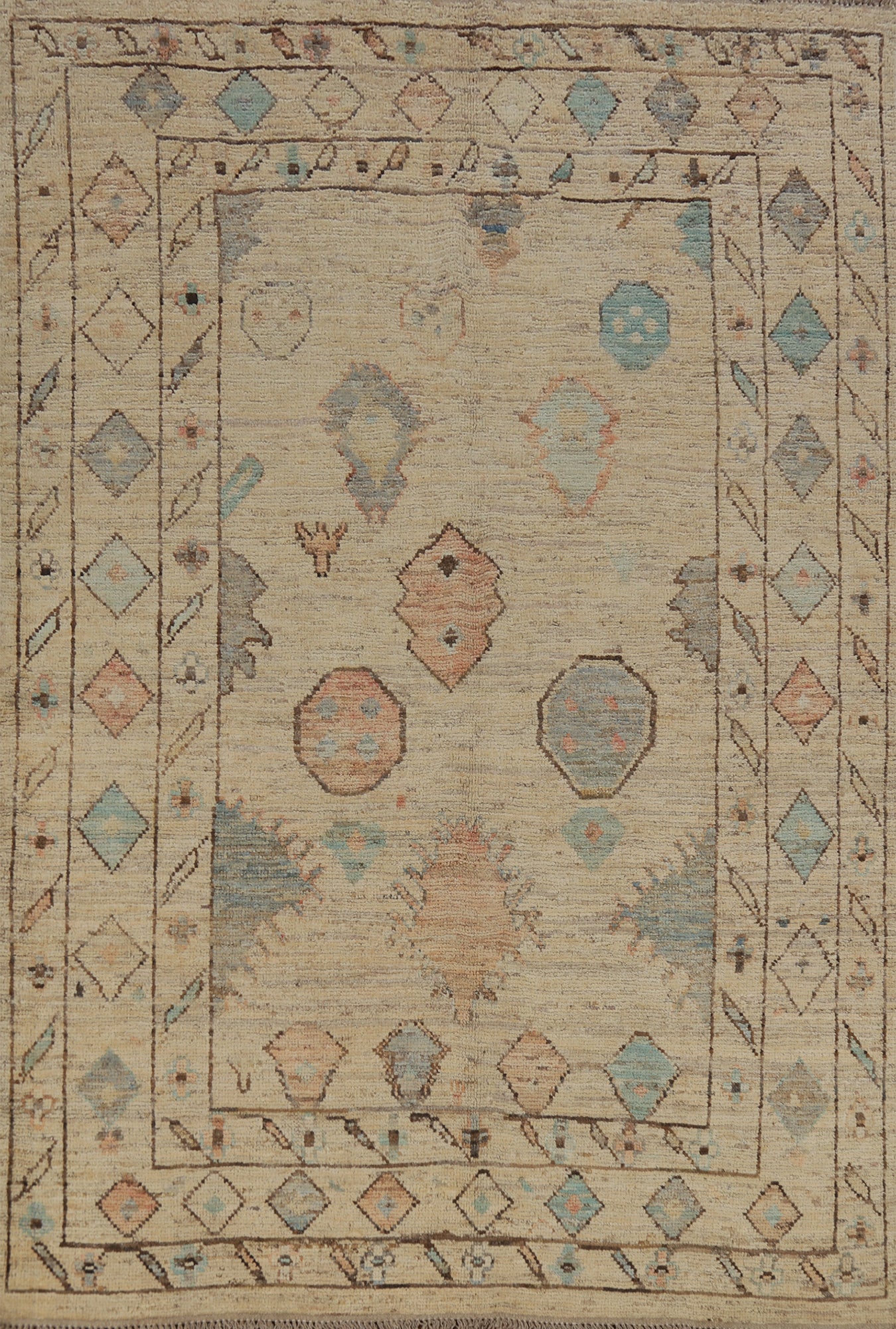 Vegetable Dye Oushak Turkish Area Rug 6x8