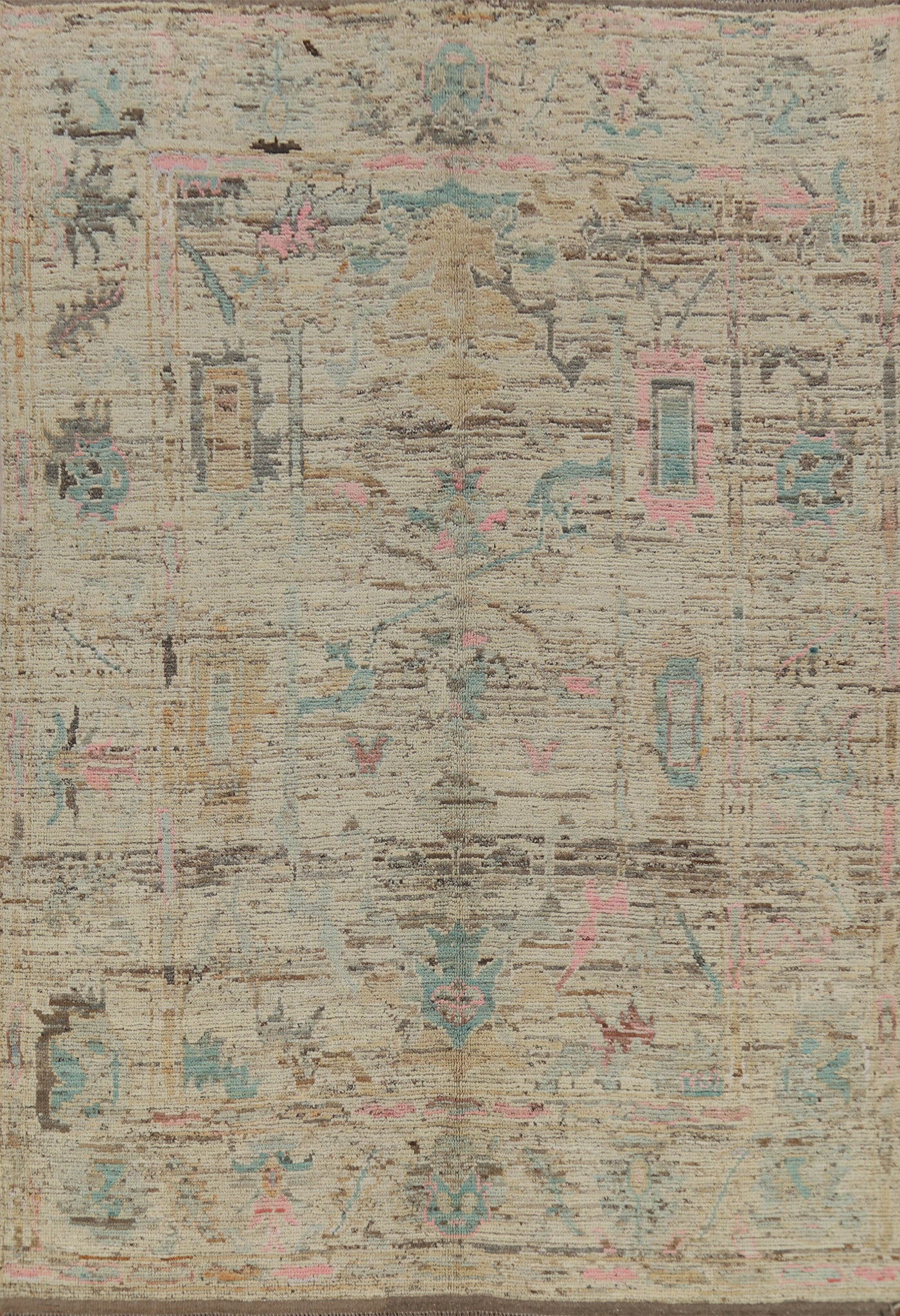 Vegetable Dye Oushak Turkish Area Rug 7x10