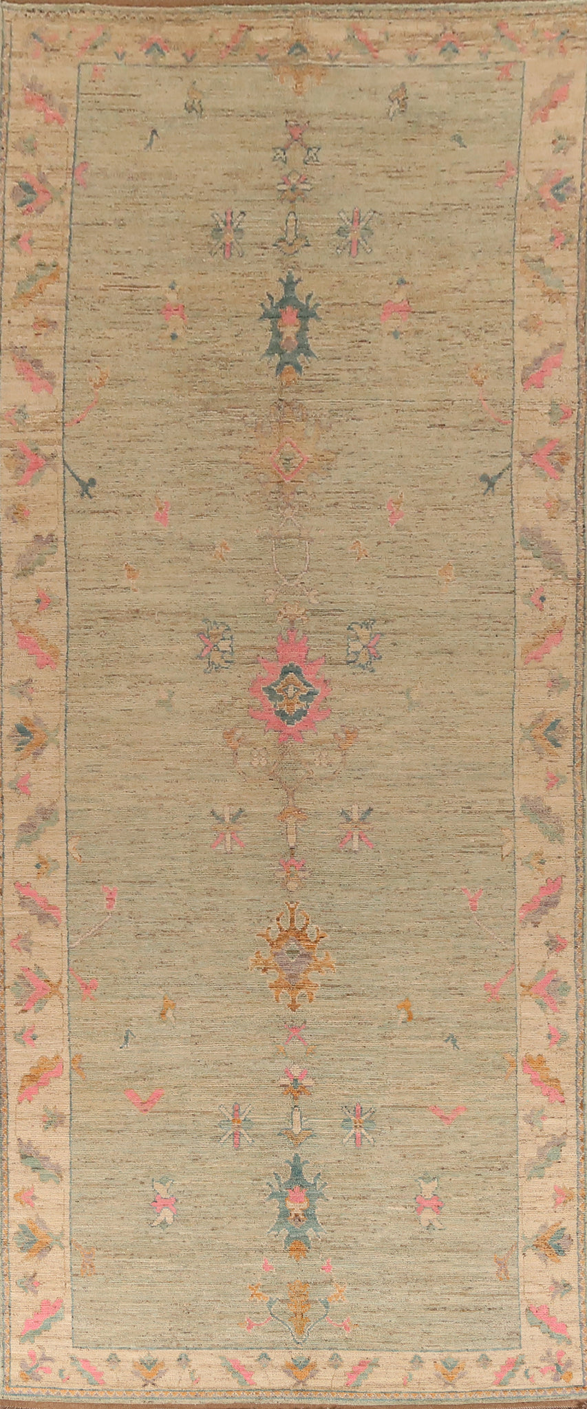 Vegetable Dye Oushak Turkish Large Rug 7x19
