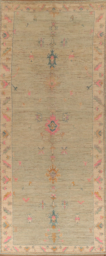Vegetable Dye Oushak Turkish Large Rug 7x19