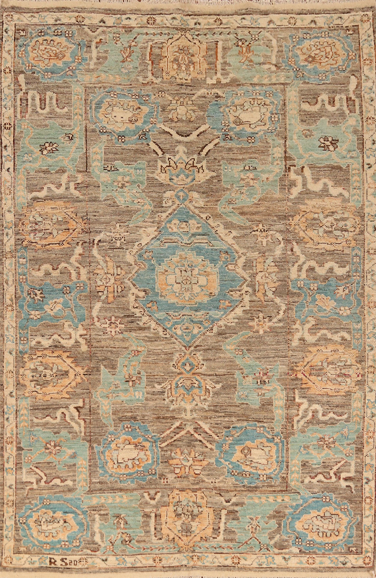 Handmade Brown Oushak Vegetable Dye Area Rug 7x10